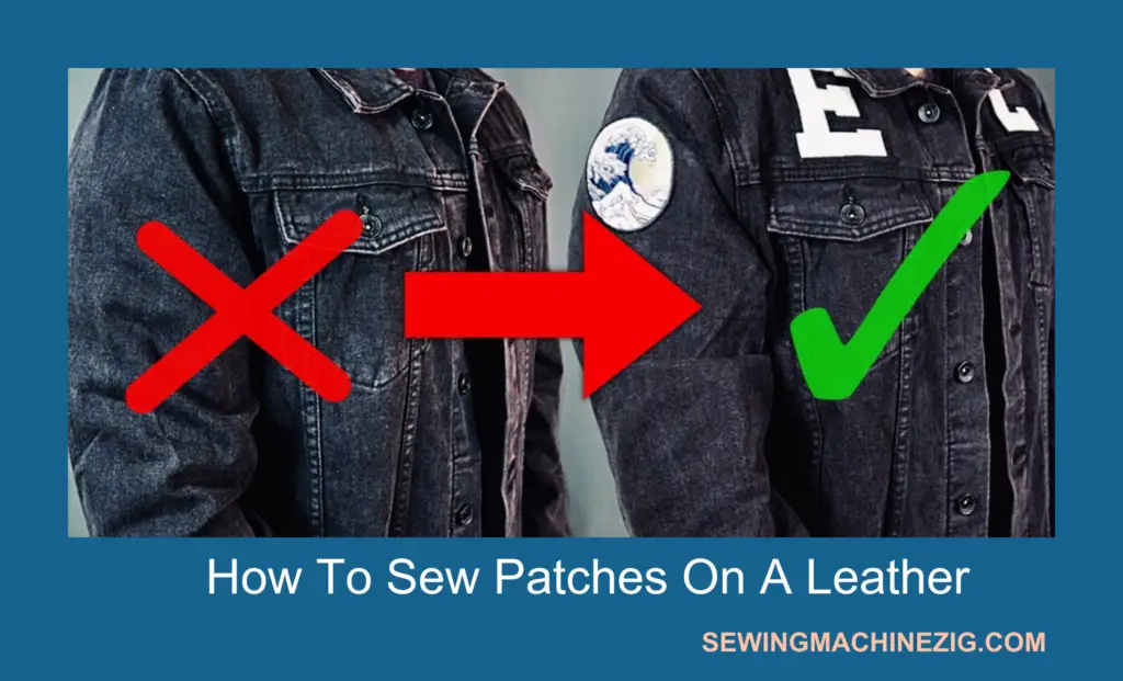 how to sew patches on a leather