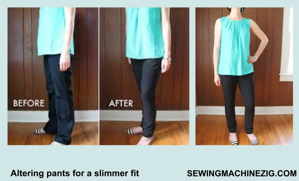 Altering pants for a slimmer fit