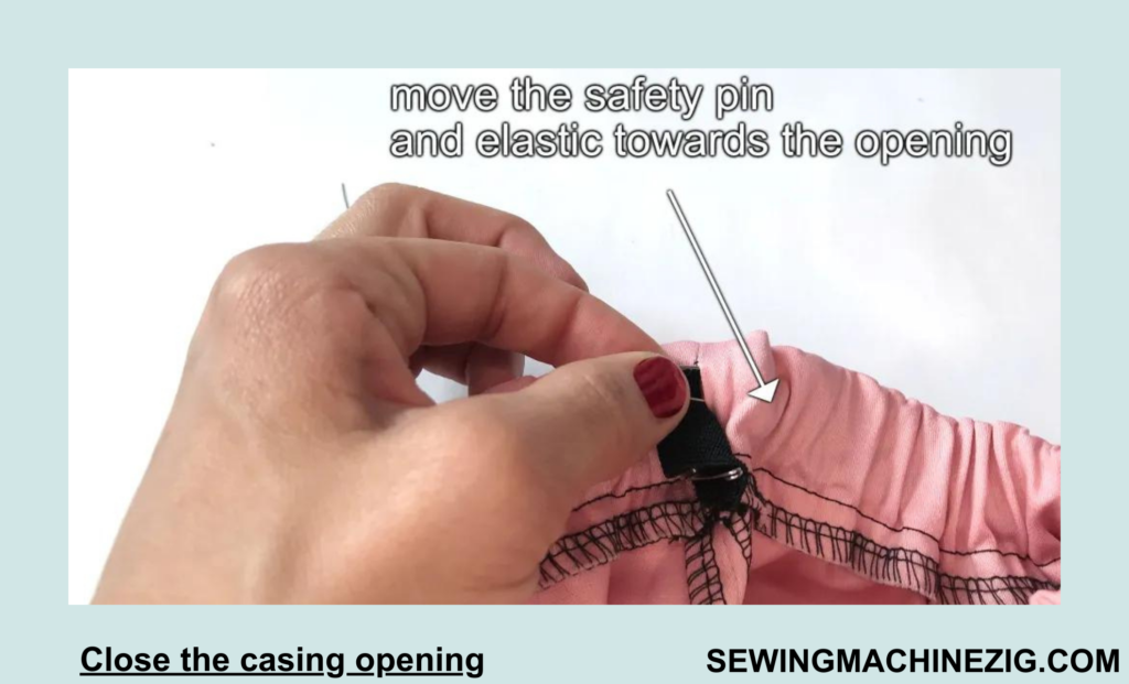 Close the casing opening waistband