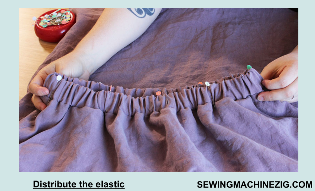 Distribute the elastic waistband