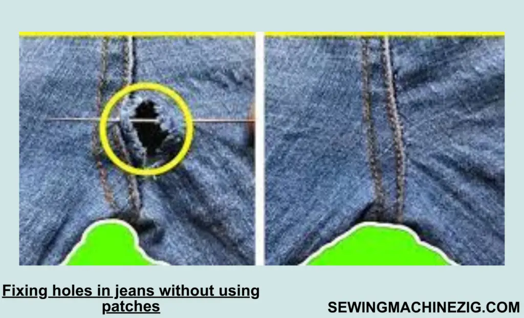 Fixing holes in jeans without using patches