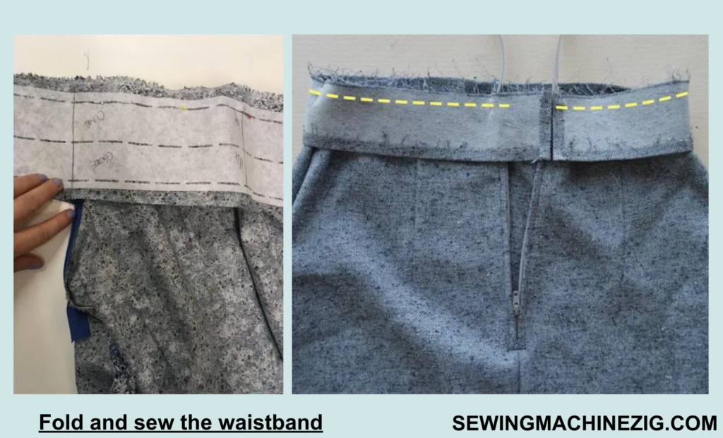 Fold and sew the waistband