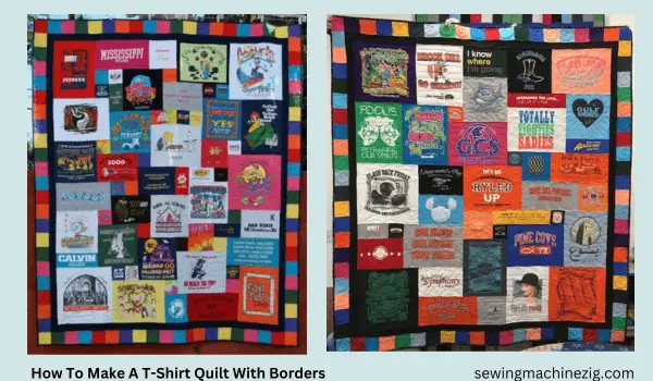 How to make a t shirt quilt with a borders