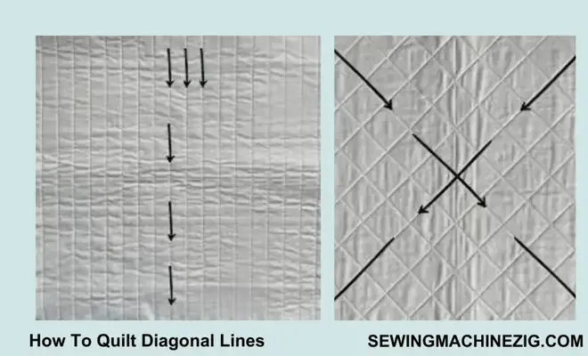 Simple Quilting With Straight Diagonal Line