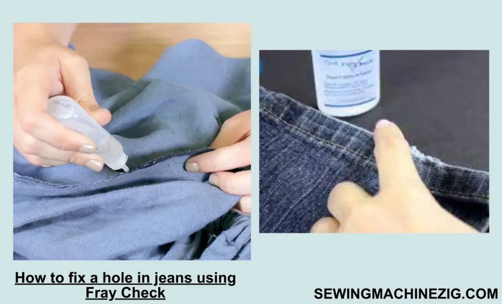 How to fix a hole in jeans using Fray Check