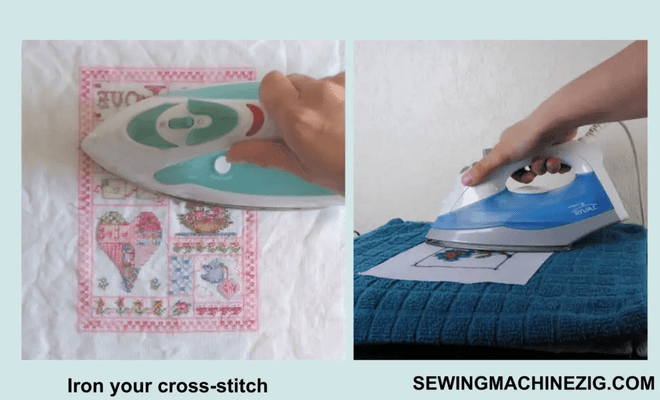  Iron your cross-stitch