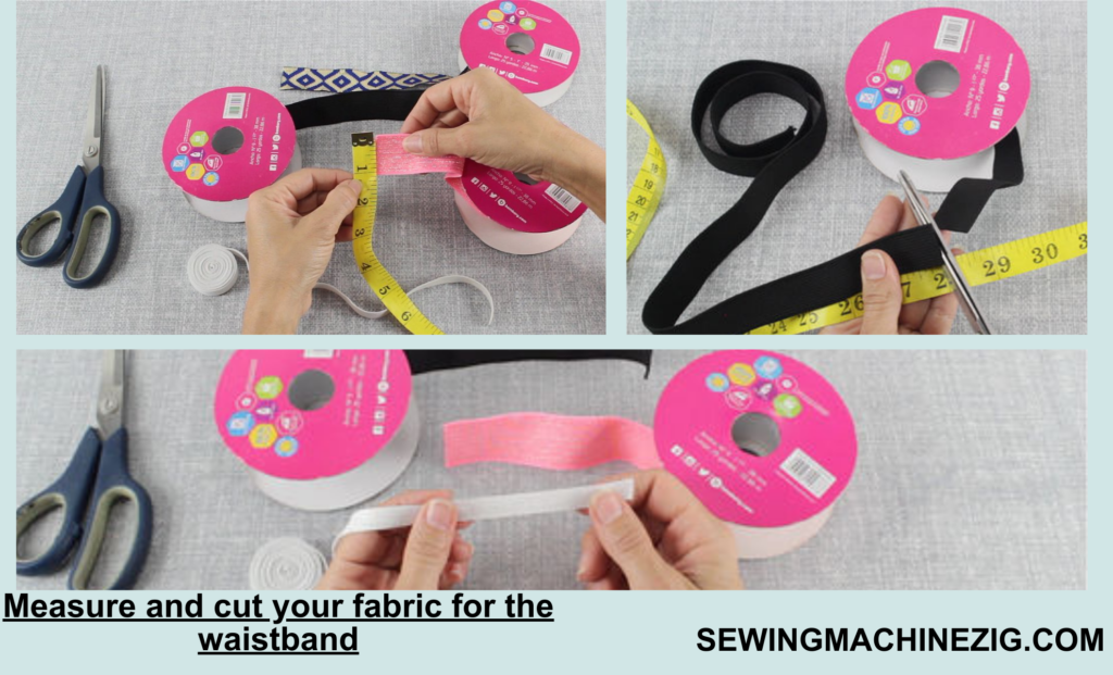 Measure and cut your fabric for the waistband