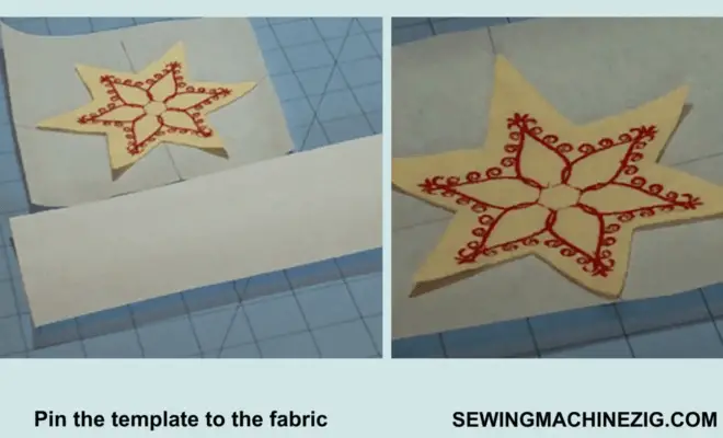 Pin the template to the fabric