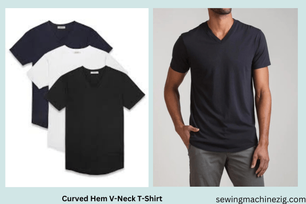 The Curved Hem V-Neck T-Shirt